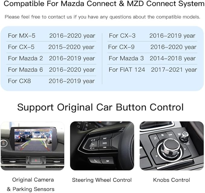 TK78-66-9U0C OEM Mazda Carplay Android Auto Retrofit Kit,Apple Carplay Adapter Compatible with MZD 2/3/6/CX3/CX5/CX9/MX5 2015-2020 Year Accessories