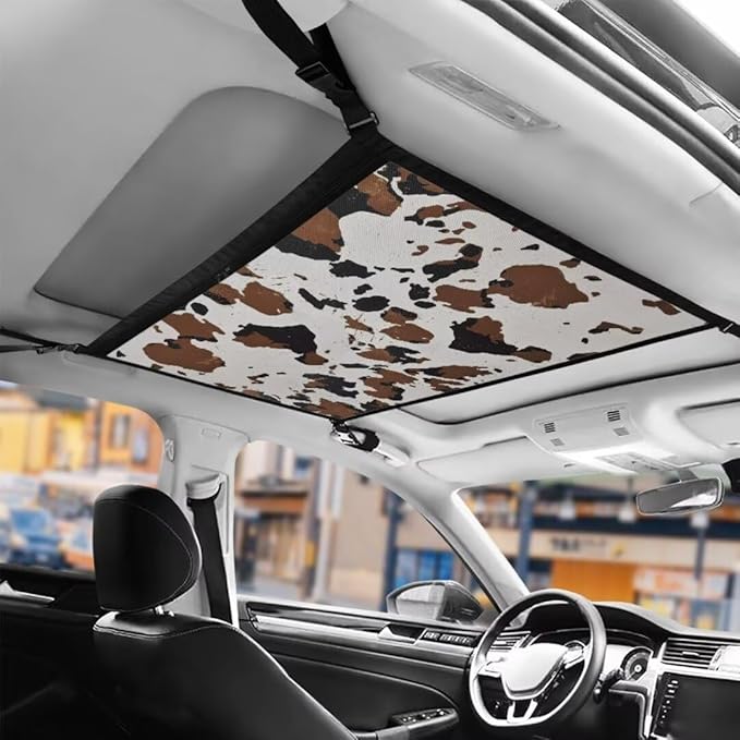 Black Brown Spot Car Roof Storage Bag Car Seat Back Hanging Bag Multi-Purpose Car Bag Storage Box Organizer Pouch Pocket Inner Car Accessories Compatible with Most Vehicles
