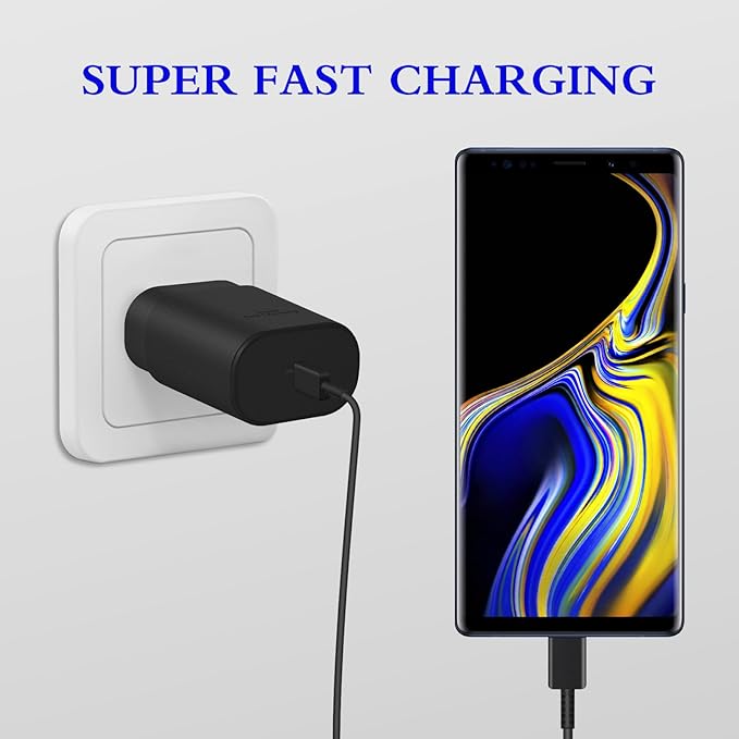 GUUSMART Type C Charger 2-Pack 25W Type C Fast Charging Block with 6ft USB C Charger Cable Compatible with Galaxy S26 S25 S24 S23 S22 S21/Phone 17/16/16 Pro Max/15/15 Pro Max/15 Plus-Black