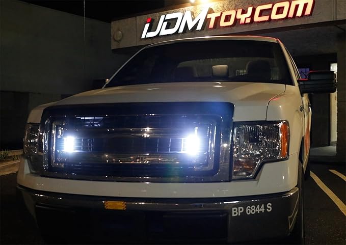 iJDMTOY Xenon White 3-Chipset High Power LED Daytime Running Light Kit Compatible with Behind The Grille or Lower Bumper Insert Area