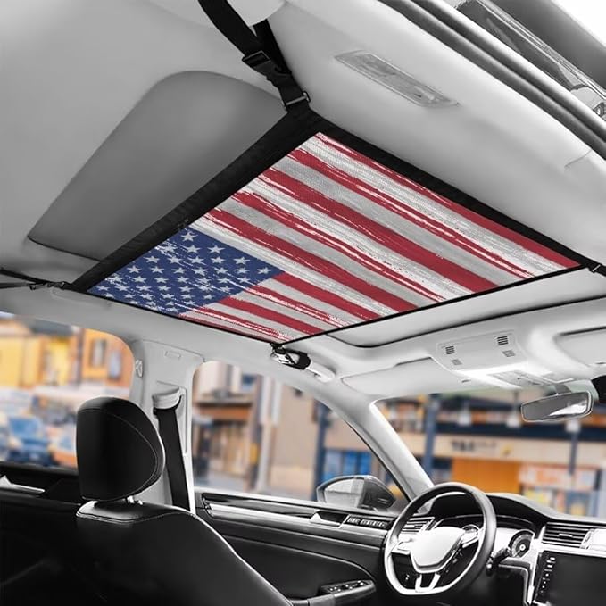 American Flag Print Car Roof Storage Bag Auto Seat Storage Hanging Bag Multi-Purpose Car Bag Storage Box Organizer Pouch Pocket One-Size-Fits Tidy Pouch Pocket Storage for Small Items