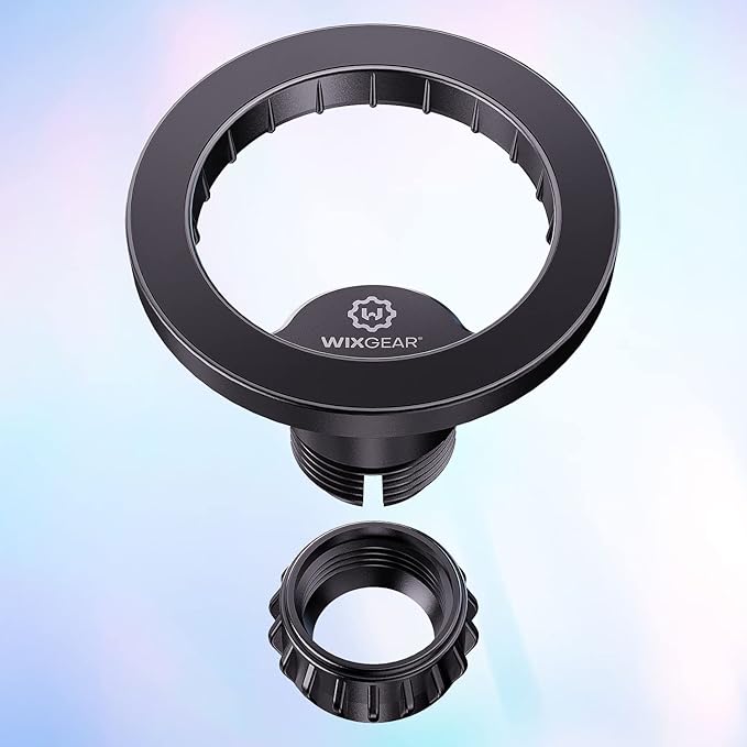 WixGear Mount Base Compatible with MagSafe iPhone 14 13 12, for Diameter 17mm/0.67 inch Universal Joint Ball of Phone Holder Car Mount, Vent, Dashboard, Windshield with One Metal Plate for MagSafe