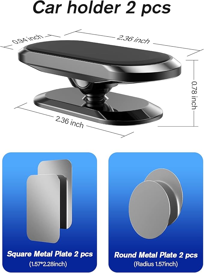 Magnetic Phone Holder for Car[2 Pack],Phone Holders for Your car [Upgrade Magnet] -360 Rotation,Car Magnet Phone Mount Compatible with All Cell Phone