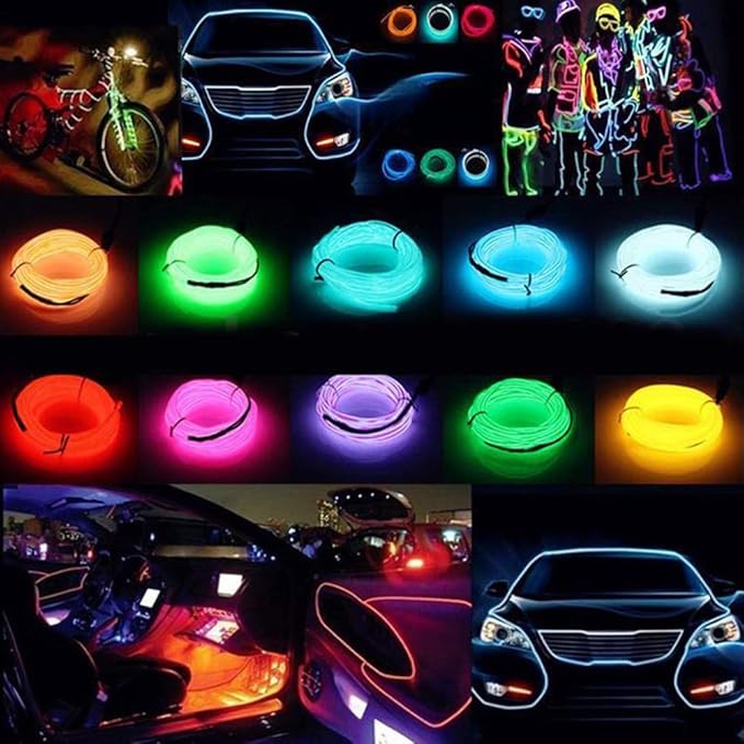 ABALDI Car Light El Wire Car Interior Trim Light Strip for Car Interior Decoration(3m/9ft,Pink)