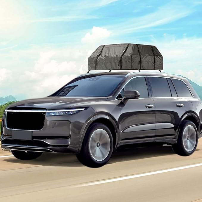 Car Roof Bag, Car Rooftop Cargo Carrier Bag, Rooftop top Cargo Carrier Bag Waterproof 15 Cubic feet for All Top of Vehicle with/Without Rack Includes Topper