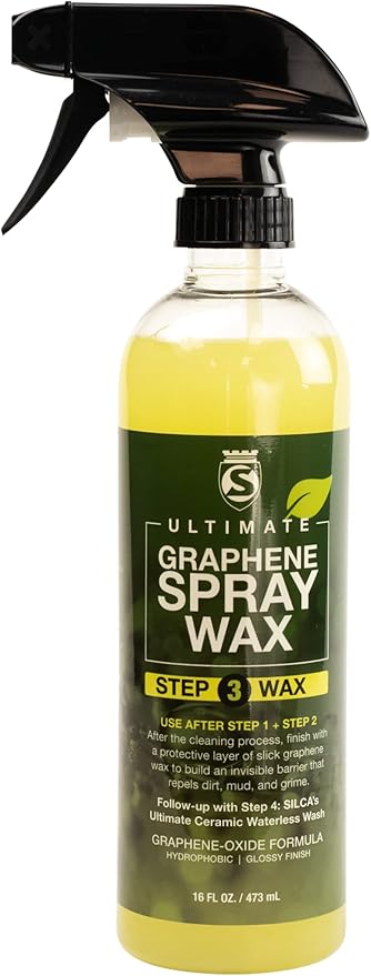 SILCA Bike Spa Graphene Spray Wax - Ultimate Paint Protection - Easy to Apply - 16oz Spray Bottle - Protects for up to 90 Days - Margarita Scent - Step 3 in the Bike SPA collection