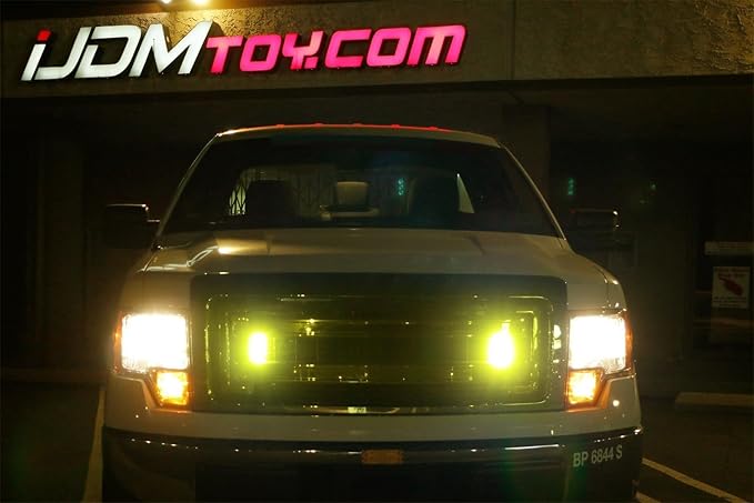 iJDMTOY 3000K Yellow 3-Chipset High Power LED Daytime Running Light Kit Compatible with Behind The Grille or Lower Bumper Insert Area