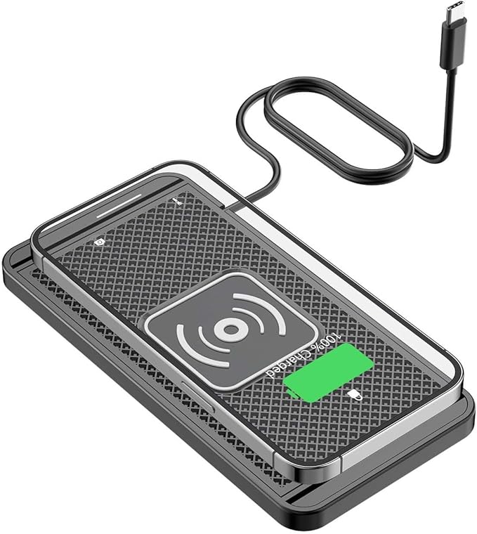 Car Charger for Toyota Tacoma 2000-2025, Non-Slip Dashboard Phone Charger Mat, Type C/USB Fast Car Charging Pad, Car Interior Accessory,1M-Type C
