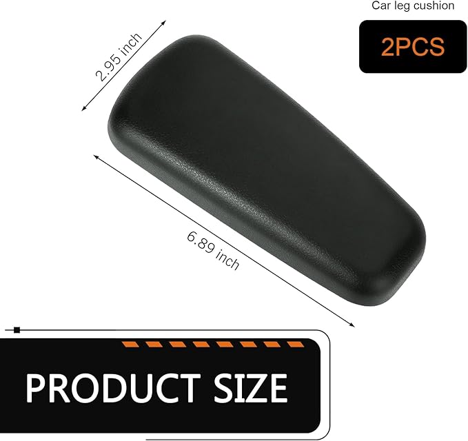 2 PCS Car Elbow Pad Arm Rest, Polyurethane Elastic Soft Arm Leg Support Pillow, Multi-functional One-piece Molded Car Interior Decoration, Universal for Most Vehicles (Black)