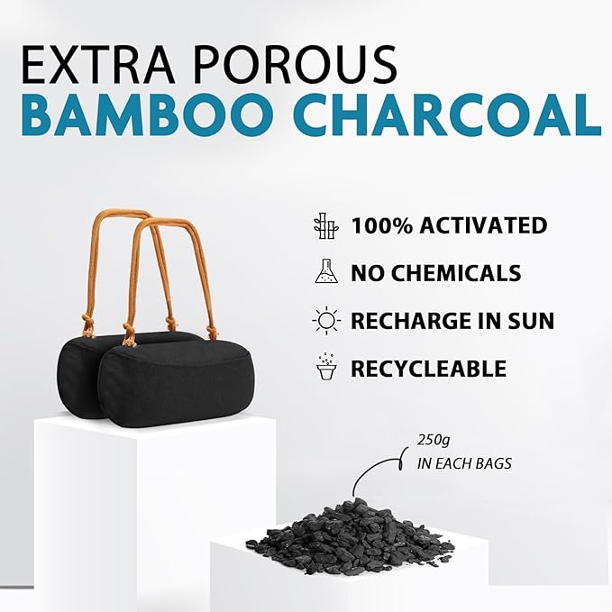 Timgle 2 Pack Car Air Freshener, Lasts 365+ Days, No Chemicals 100% Activated Bamboo Charcoal Fragrance, Free Deodorizer, Natural Auto Odor Eliminator, Purifier, Neutralizer (Khaki Strap)