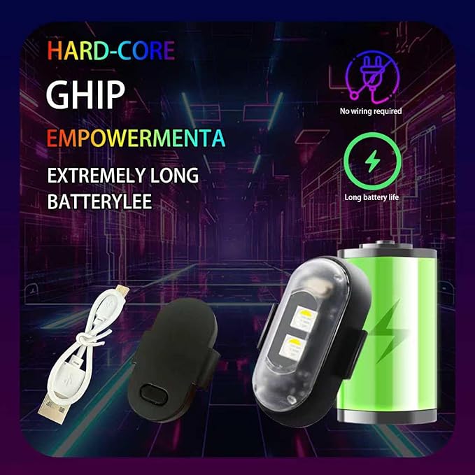 8PCS RGB Led Aircraft Strobe Lights For Cars, 8Colors High Brightness Wireless Led Strobe Light with Remote Control USB Waterproof Anti-Collision Warning Lights For Motorcycle Drone Aircraft Bike Boat