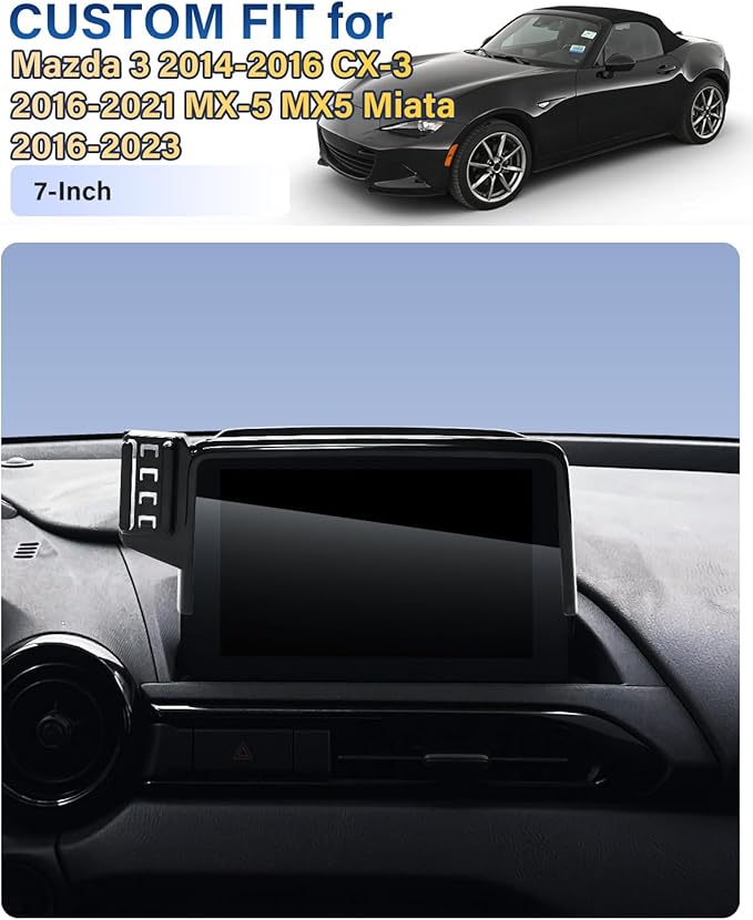 Phone Holder for Mazda 3 2014-2016/CX-3 2016-2021/MX-5 MX5 Miata 2016-2023 Accessories 7-Inch Screen, Car Magnetic Phone Mount Compatible with MagSafe, Magnets Fast Wireless Charger Phone Base