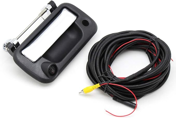 EWAY Tailgate Handle Reverse Backup Camera Replacement for Ford F150 2004-2014, Super Duty F-250 F-350 F450 F550 Rear View Parking Back Up Camera 170° Tailgate Latch Door w/Keyhold, Black & Chrome