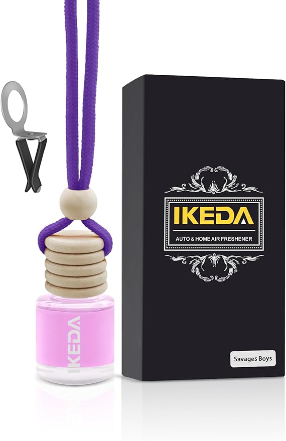 Ikeda Car Air Freshener: Hanging Car Smell Air Freshener | 10ml Hanging Car Perfume | Long Lasting Fragrance | Strong Scents Diffuser for Auto Home (White Peach|Circular)