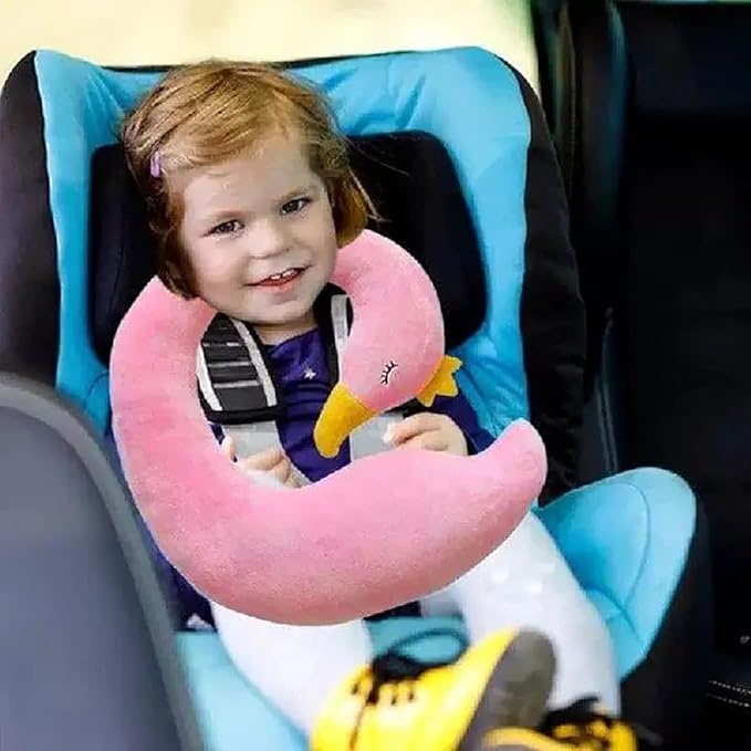 Car Travel Pillow for Kids Car Seat Pillow Cute Cartoon Travel Pillow Cushion Breathable Head and Body Support Pillow for Sleeping Travel Neck Rest Car Seat Pillow Long Journey&Road Trip