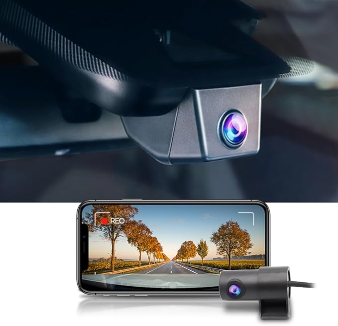 Fitcamx Front 4K+Rear 1080P Dash Cam Adapts for Toyota RAV4 2017 2018 (Part No #42080/42090), Integrated OEM Look, Dual HD Video, WiFi & APP, Loop Recording, G-Sensor, Easy to Use, 128GB Card