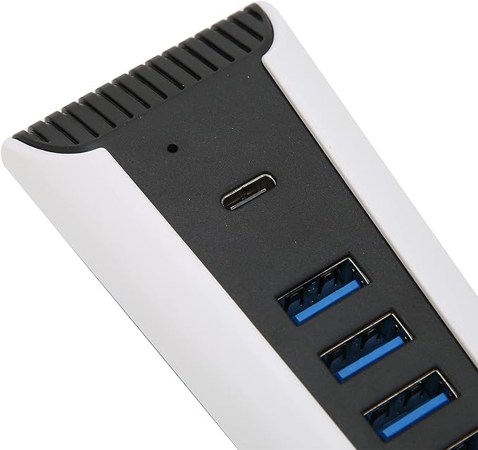 5 Port USB Hub for PS5, 5 in 1 High Speed USB Expansion Hub Charger Splitter Adapter with USB2.0 TypeC Ports for Console