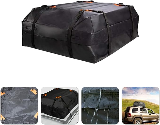 Waterproof Car Roof Cargo Bag 420d Oxford Fabric Auto Rooftop Carrier Large Capacity Dustproof Sunproof Storage for Travel and Outdoor Vehicle Use