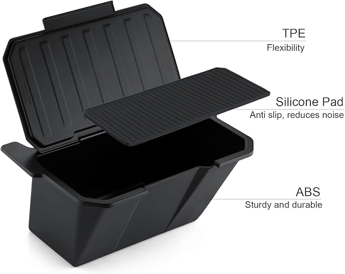 Rear Center Console Organizer for Tesla Cybertruck Trash Can with Anti-Slip Lid Cover Backseat Storage Box 2nd Row Seat Organizer Bin for Cybertruck Accessorie 2024 2025