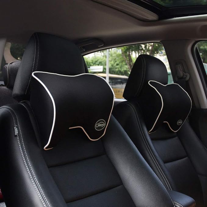 Car Neck Support Pillow for Neck Pain Relief When Driving,Headrest Pillow for Car Seat with Soft Memory Foam – Black