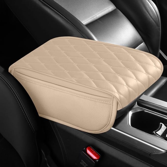 Universal Car Armrest Pad for Lexus RX|RX AL30 AL20 AL10 XU30 RX 450 350 200 270 Leather Armrest Box Center Console Cover Pad Waterproof Arm Rest Protector Decor Accessories,Beige-Normal