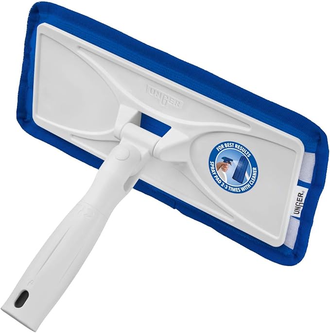 Unger SpeedClean Indoor Window Cleaner, Household Cleaning Supplies, Works with Glass and Natural Cleaners and Solutions, Attracts Dust and Dirt, Reusable Microfiber Pad