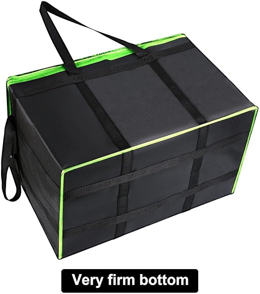 2 Pack XXXL-Large Insulated Grocery Shopping Bags, Green, Reusable Bag,Thermal Zipper,Collapsible,Tote,Cooler,Food Transport hot and Cold,for instacart,Camping,Recycled Material delivery Groceries,