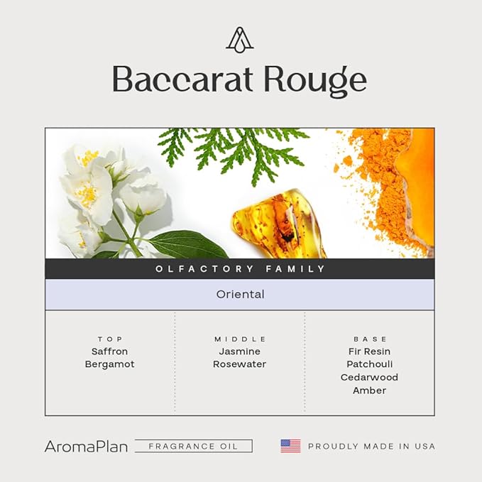 AromaPlan Hotel Scents Inspired by Baccarat Rouge 5 Fl Oz (2 Pack), Home Luxury Aroma & Hotel Fragrance Diffuser Oil for Aromatherapy- USA Made, Bigger Bottle, Bolder Aroma & Longer Lasting