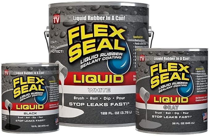Flex Seal Liquid, Rubber Coating Sealant, Waterproof, Flexible, Breathable, and UV Resistant, Roof Repair, Basements, RV, Campers, Trailers, Marine, EPDM, Masonry, Clear, 16 oz