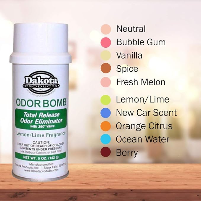 Dakota Odor Bomb Car Odor Eliminator, 5 Ounces, Eliminates Odors Better Than Car Fresheners, Leaves Refreshing Car Scent