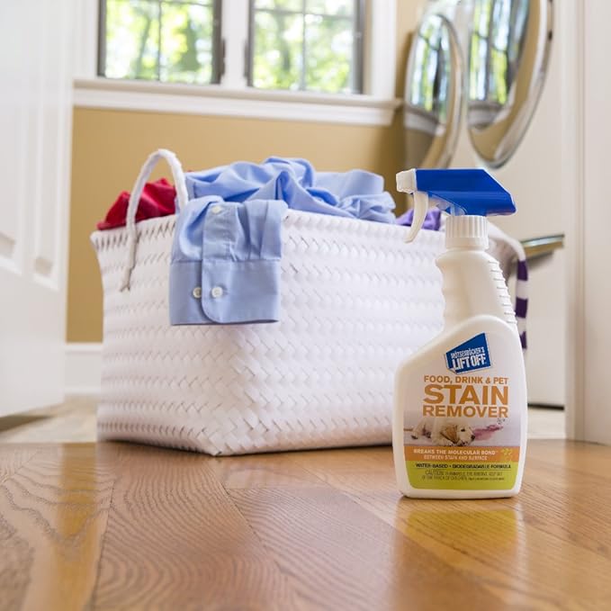 Motsenbocker's Lift Off 40501 Food, Drink, and Pet Stain Remover Spray Eliminates Tough Stains from Multiple Surfaces, Excellent as a Pre-Wash Laundry Treatment, Water-Based, 22 Fl Oz, Pack of 1