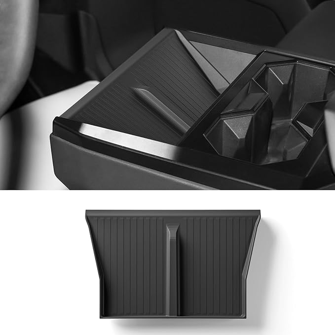 LUCKEASY Center Console Wireless Charger Mat for Tesla Cybertruck 2023 2024 2025 2026 Charge Anti-Slip Protector Pad for Cybertruck Wireless Charging Pad Accessories Black Silicone Pad Interior