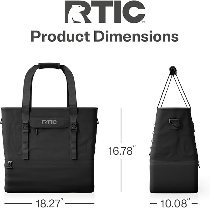 RTIC 2-in-1 Chillout Bag Soft Insulated Cooler Tote, Portable, for Lunch, Beach, Travel, Drink, Beverage, Car, Camping, Picnic, 24-Can Capacity,
