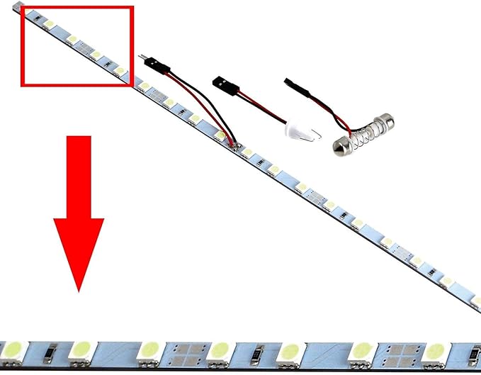 iJDMTOY 18-SMD-5050 LED Strip Light Compatible with Car Trunk Cargo Area or Interior Illumination, Magenta Pink