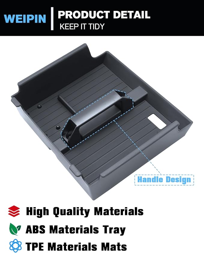 for 2Pcs Center Console Armrest Organizer Tray ABS Materials& Silicone Cup Holder Insert Compatible with 2025-2026 Toyota 4runner - 6th Gen 4Runner