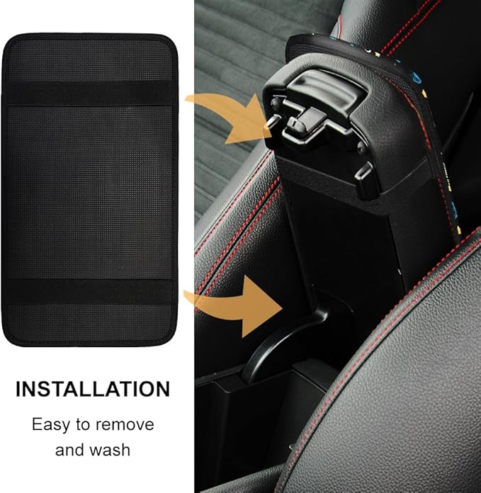 1pc Center Console Armrest Cover Pad 12.6x7.5 inch Moon Star Neoprene Car Armrest Cushion Waterproof Armrests Seat Box Cover Protector for Universal Cars Vehicles SUVs