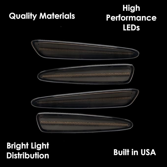 ORACLE Lighting 3150-020 Set of 2 Front and 2 Rear Tinted Lens LED Concept Sidemarkers Compatible with 2005 2013 C6 Corvette - Easy Installation - Waterproof