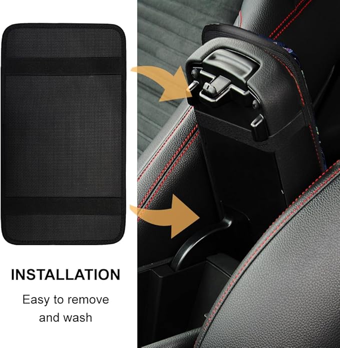 1pc Center Console Armrest Cover Pad 12.6x7.5 inch Dragonfly Neoprene Car Armrest Cushion Waterproof Armrests Seat Box Cover Protector for Universal Cars Vehicles SUVs