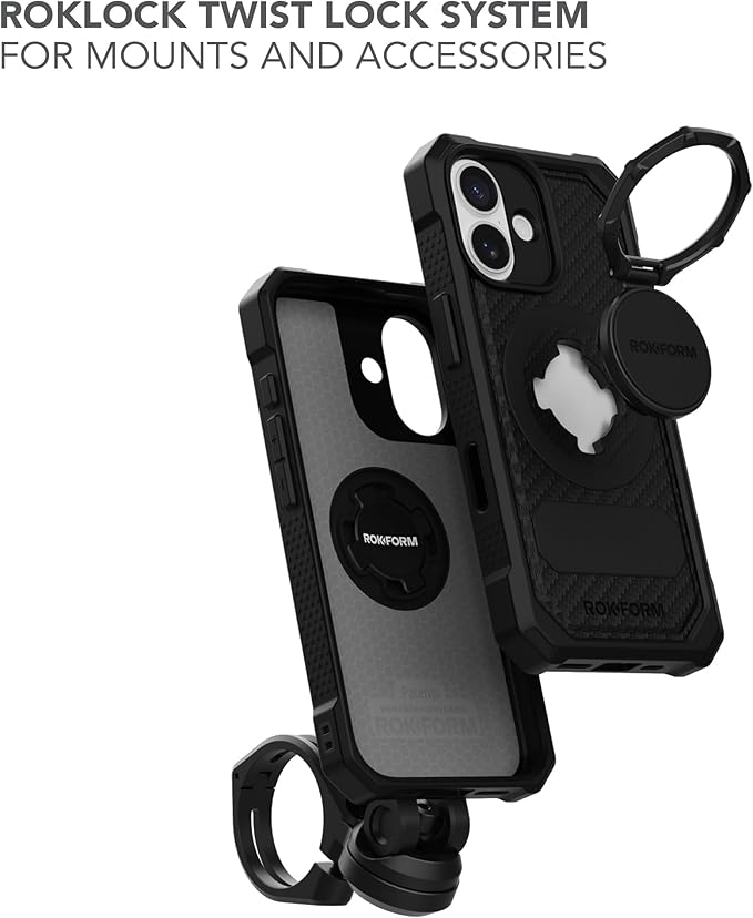 Rokform Rugged Case Compatible with iPhone 17, Magnetic Cover (Black)