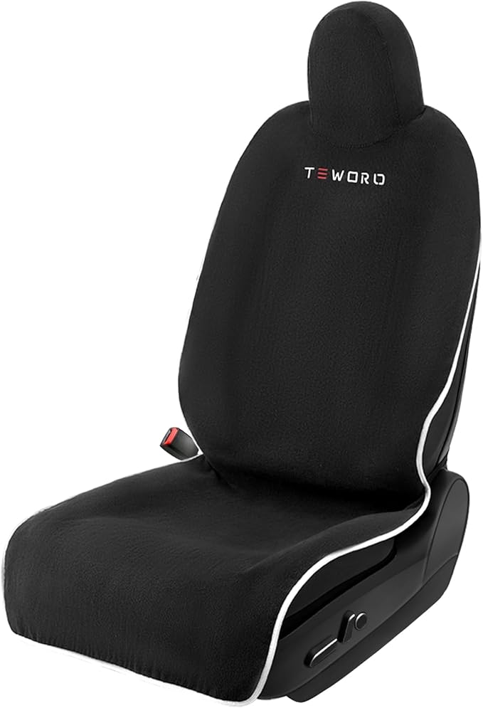 Premium Microfiber Towel Tesla Model Y Juniper/3 Seat Cover, Waterproof | Sweatproof | Machine Washable | Non-Slip, Seat Protector for Tesla Model 3/Y 2016-2026 Interior Accessories - (1Pack, Black)