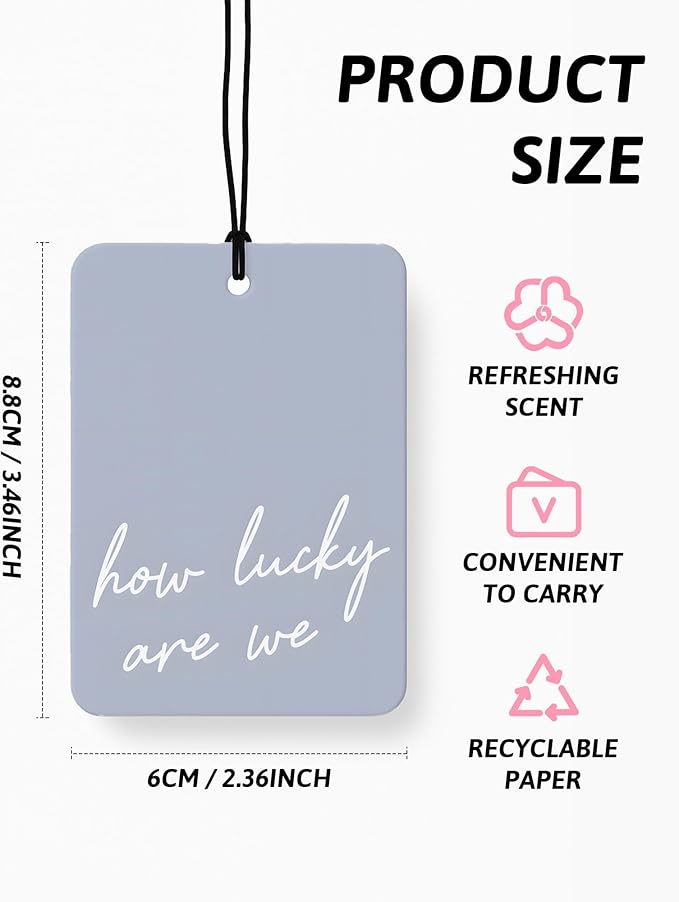 Boho Blue Western Car Air Freshener 4 Pcs, Preppy Cowgirl Cow Skull Cactus Ace Card Hanging Air Freshener for Cars Closet Drawer Books, Cute Western Car Accessories Mirror Decor for Women
