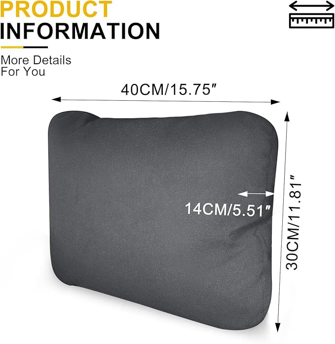 Graphene Lumbar Support Pillow for Car Driving Seat Relax Soft Lower Back Support Cushion for Sofa & Gaming Chair, Comfortable Couch Cushion with Machine Washable Cover(Grey 2-Pack)