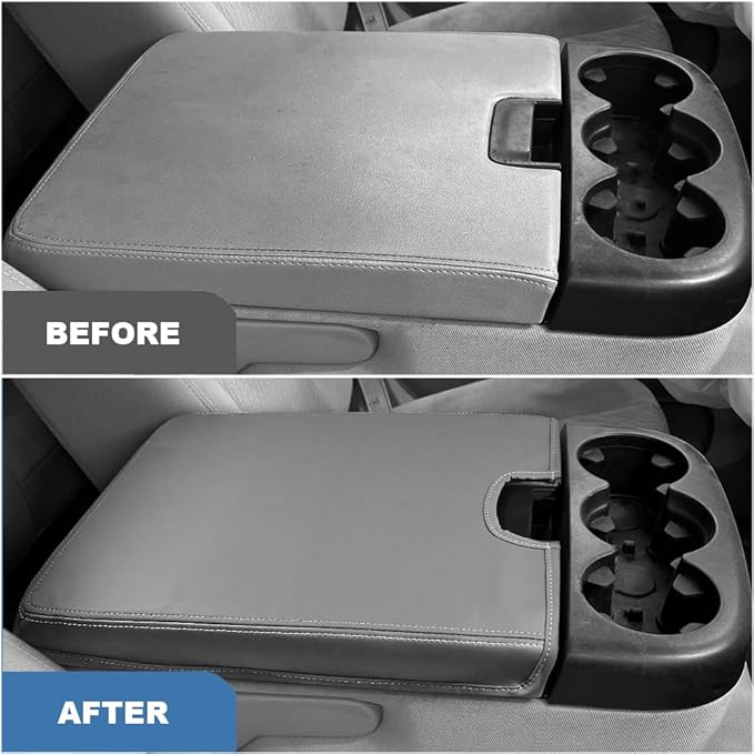 DEYTOP Center Console Cover for Chevy Silverado & Tahoe 2007-2013 Console Armrest Cover for GMC Sierra 2007-2013 Car Cushion Protector Pad ( Jump Seat Console ONLY) (Gray, 07-17 JUMP SEAT)