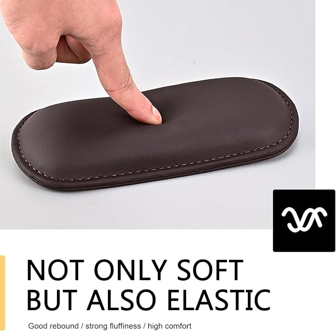 WZP 2PCS Car Door Armrest Pads, Soft Leather+Memory Foam Car Knee Pads, Arm Rest Elbow Cushion with One-Piece Molding, Universal Car Interior Accessories for Arm Support Protect (Brown)