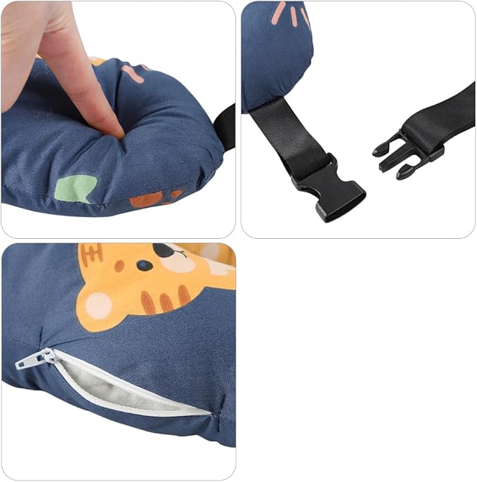 X-Shaped Car Travel Pillow for Cars Seat Kids Adults Head and Body Support Pillow Cartoon Neck Pillows Soft Long-Distance Travel Car Sleeping Seat Belt Pillows Breathable Cars Aircraft Travel Cushion