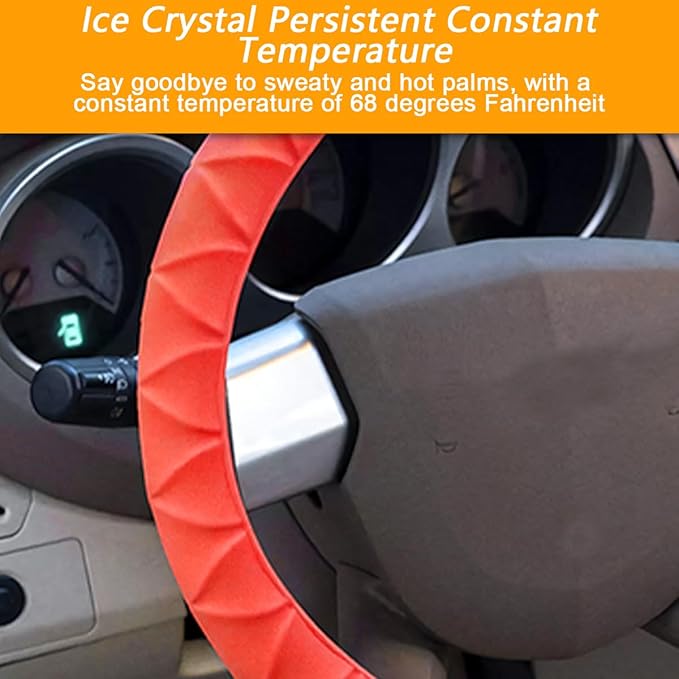 Car Steering Wheel Cover, Anti-Slip Soft Silicone Automotive Steering Wheel Protector, Comfortable Vehicle Steering Wheel Protective Accessories, Universal for RV, SUV, Truck (Red)