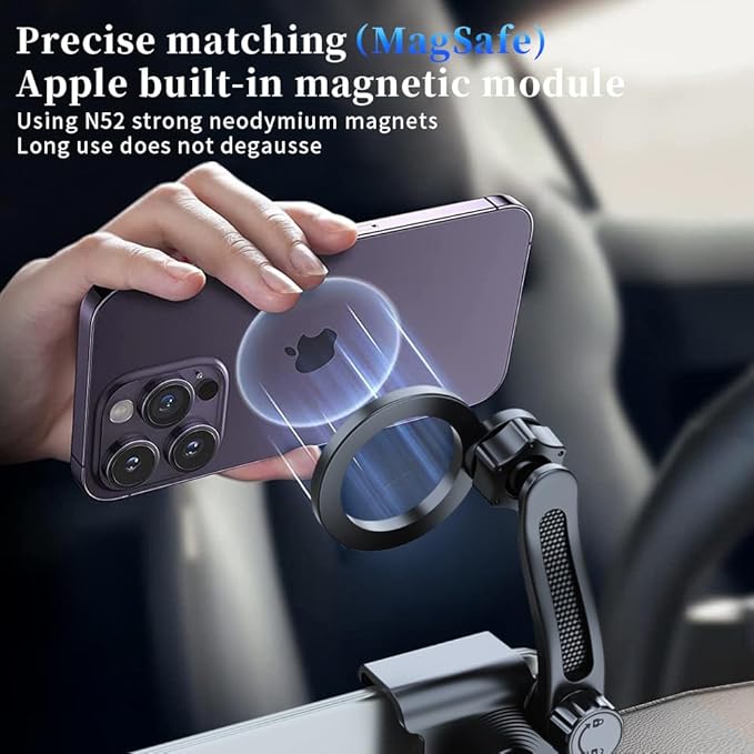 for Tesla Screen Phone Mount 360° Rotation MagSafe Strongest Magnet Power Magnetic Car Phone Holder Mount for Tesla 3/Y/S/X Fits for All iPhone & Android Phones (Magnetic)