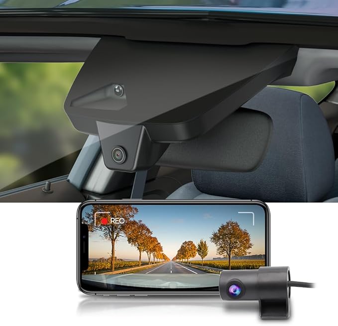 Fitcamx Front 2K+Rear 1080P Dash Cam Adapts for Toyota 4Runner 2025-2026 & Hybrid (HD2-35030), OEM Style, Dual HD Video, Built-in WiFi & APP, Loop Recording, Gravity Sensor, Easy to Use, 64GB Card