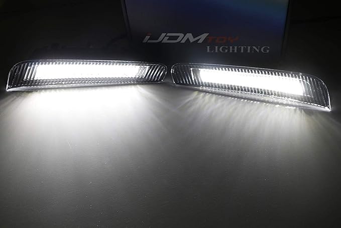 iJDMTOY JDM Style Exact Fit Xenon White LED Daytime Running Light Kit Compatible with 2017-2021 LCI Subaru BRZ, Clear Lens
