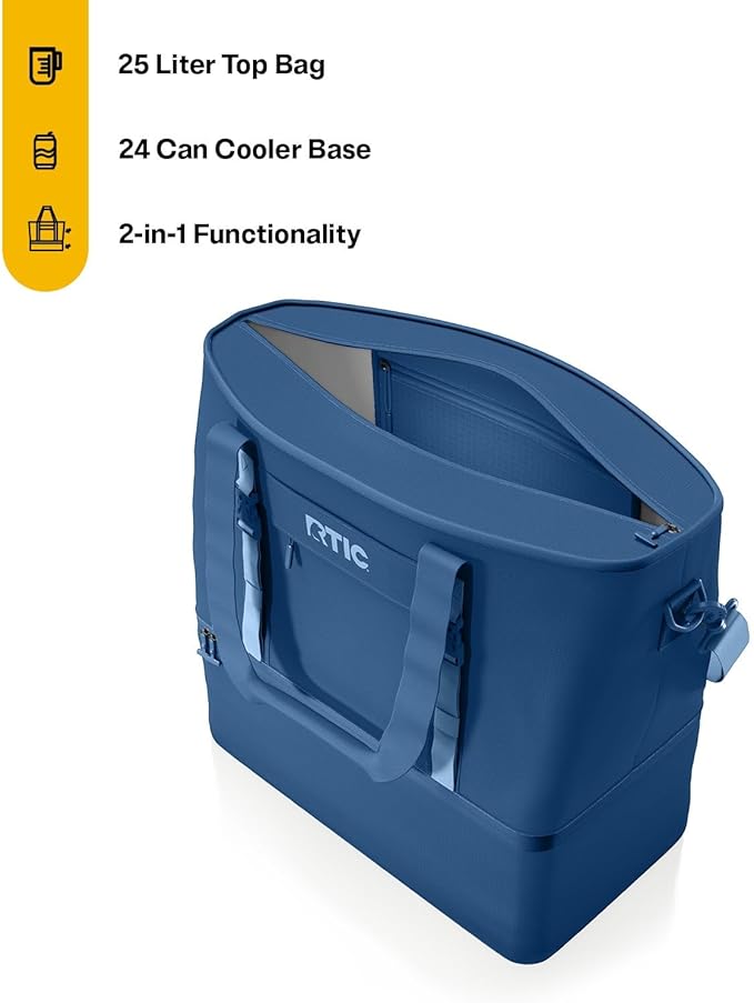 RTIC 2-in-1 Chillout Bag Soft Insulated Cooler Tote, Portable, for Lunch, Beach, Travel, Drink, Beverage, Car, Camping, Picnic, 24-Can Capacity,